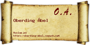 Oberding Ábel névjegykártya