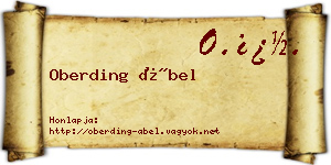 Oberding Ábel névjegykártya